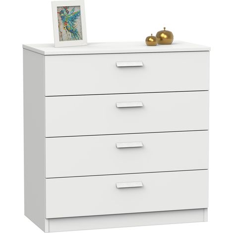 Commode Meuble de rangement coloris blanc - Hauteur 78 x Longueur 74 x Profondeur 40 cm -PEGANE-