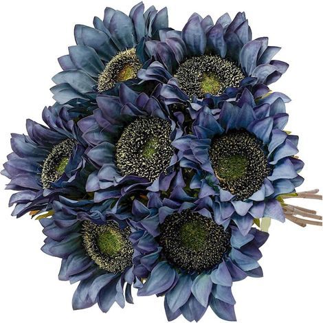 Tournesol Artificiel - Tige Longue 43 cm - Tête 12 cm - Soie Haute Qualité - Décoration Intérieure Extérieure - Bouquet Mariage DIY - Lot de 5 (1/5)