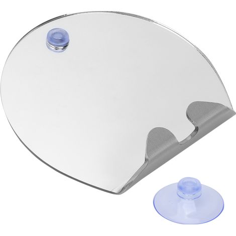 Irovami Miroir de douche antibuée rond à ventouse, à fixer au mur, pour salle de bain. (1/5)