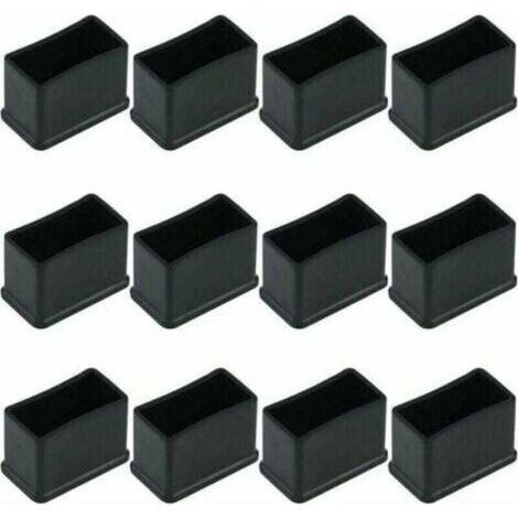XVX – Lot de 12 embouts de protection en feutre de caoutchouc pour pieds de table et chaises – Noir 15 x 30 mm – Protection des sols et adhérence accrue (1/4)
