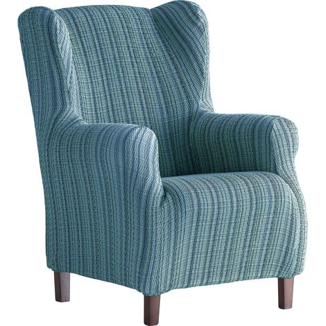 Housse de Fauteuil élastique À Oreilles 33x42x8 cm Bleu (1/5)