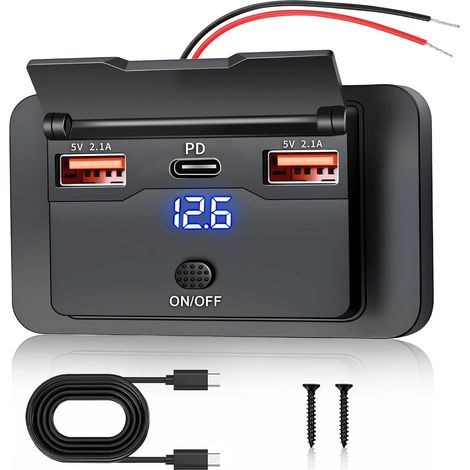51W 3 Port Prise USB Encastrable 12V Camping Car (1/5)