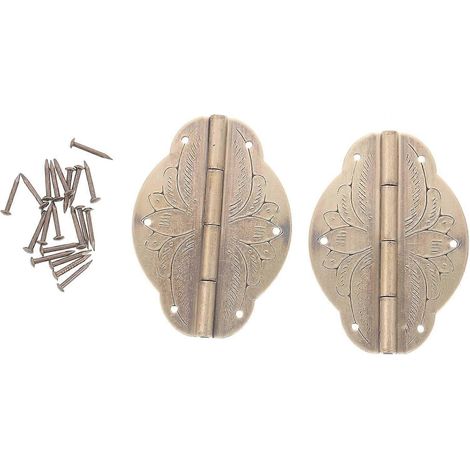 Charnières pour boîte à bijoux en laiton antique et alliage de cuivre, 5 cm, petit coffret, lot de 2 (1/5)