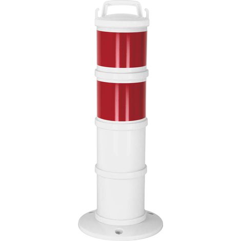 Balise de signalisation modulable Blanche avec deux bandes rétroréfléchissantes Rouges - 1090118 (1/3)