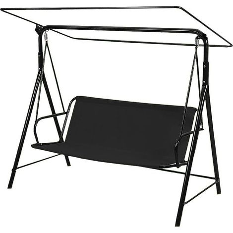 148 x 50 x 50 cm - Noir Housse de rechange pour balancelle de jardin en tissu Oxford 600D durable Ajustement universel pour balancelle 3 places