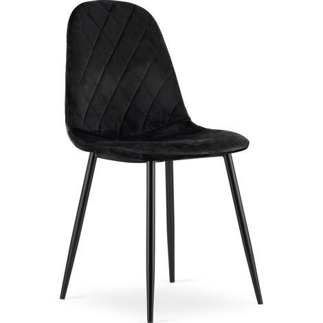 Sedia Asti in velluto nero con gambe in metallo (1/5)