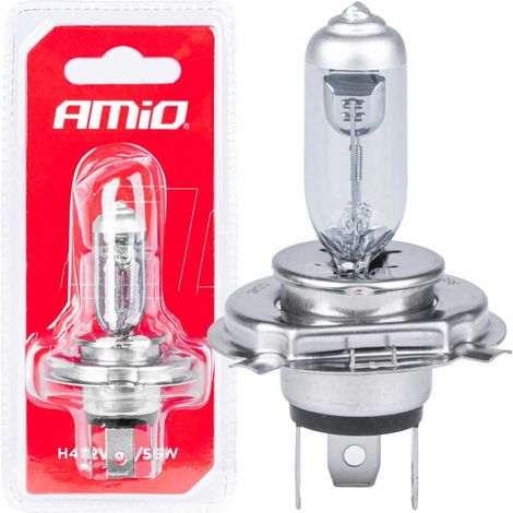 Bombilla halógena H4 12V 60/55W 1 unidad blíster amio-03361 (1/4)