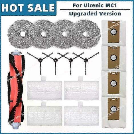 S'applique aux accessoires de rechange pour aspirateur robot Ultenic MC1 : brosse latérale principale, filtre HEPA, lingette de nettoyage ( ) (1/5)