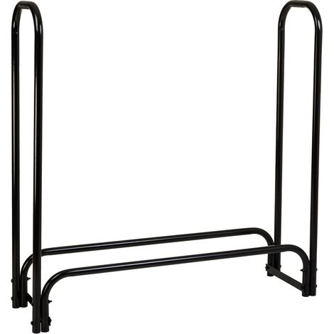 Leñero de metal negro 124x34x124h cm