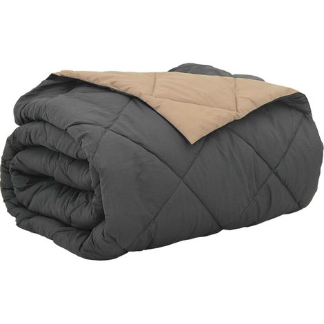 Summer Duvet Anthracite and Taupe 220 x 200 cm Microfiber vidaXL