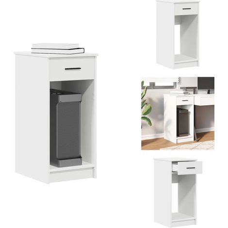 Support de tour d'ordinateur avec tiroir blanc 35x45x77 cm - Support De Tour D'ordinateur - Supports De Tour D'ordinateur - Support De Tour De PC - Support De Processeur (1/5)
