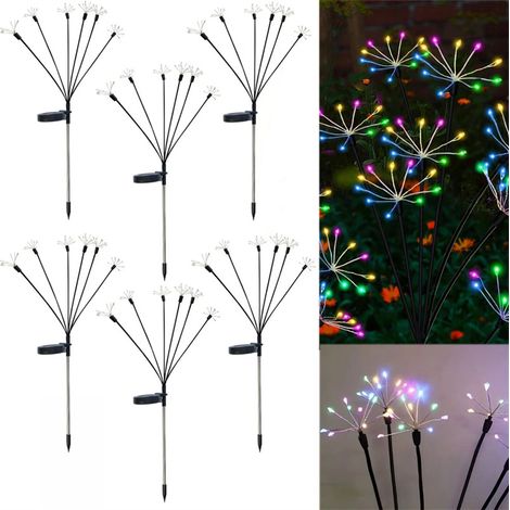 lampes solaires jardin étanches en forme d'étoile oscillante pour allée fête mariage décoration Noël LED colorées lot de 6 10 (1/5)