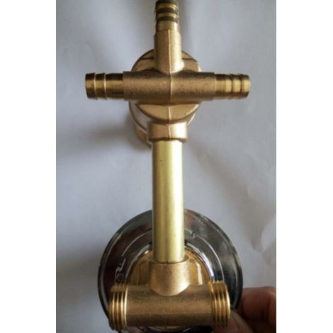 2/3/4/5 Way Wall Mounted Brass Shower Faucet Screw Or Intubation Copper Shower Enclosure Mixer Shower Mixer Tap 3 Way Intubation 9cm (1/5)