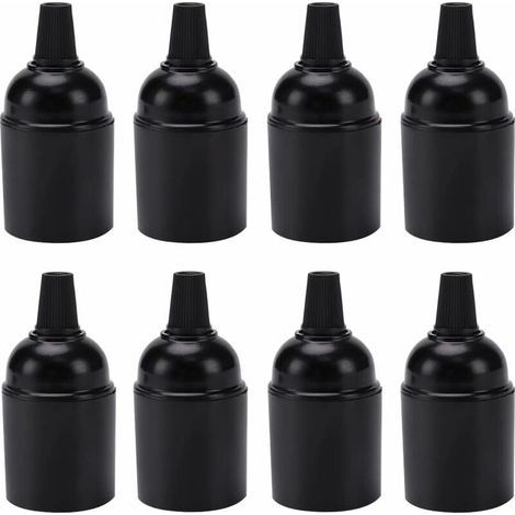 8 Piezas E27 Douille Vintage Noir, E27 Porte-Ampoules Douille, Bakélite Edison Vis E27 Douille, pour Raccord de Douille de Suspension de Bureau à Domicile (1/5)