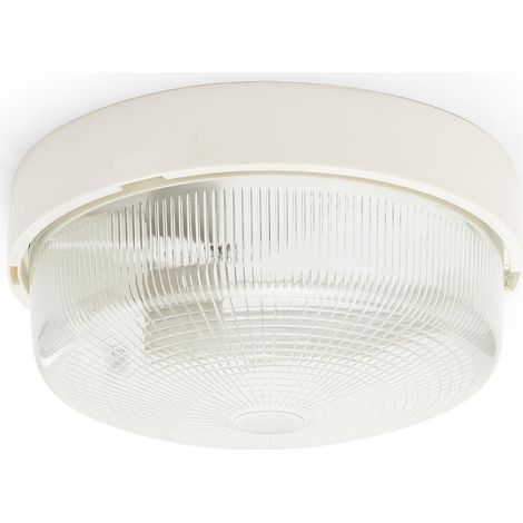 Plafonnier rond 22 cm, E27, blanc (1/5)