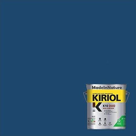 Peinture Bois et Métaux, Sous couche et Finition, Antirouille, sur Fer, Acier, Galvanisé, même rouillés, très opacifiant - 0.75 litre - RAL 5001. (1/4)