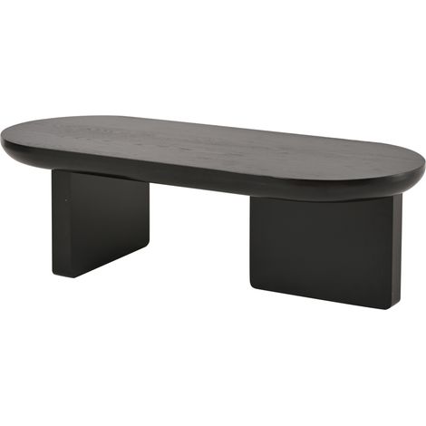 Mesa de centro ovalada negra en MDF 119,7 x 49,8 x 35,5 cm (1/5)