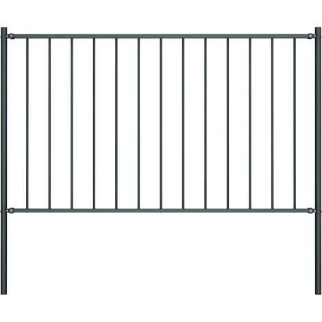 Panneau de clôture Woerden avec poteaux, acier, 1,7 x 0,75 m, anthracite