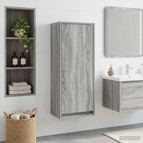 Vanidad de lavabo montada en la pared gris