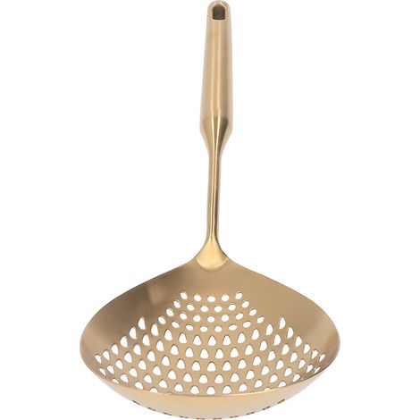 Écumoire en acier inoxydable 304 longue tige grand débit cuillère écumoire dorée pour cuisine (1/5)