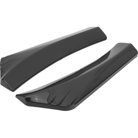 Lot de 2 films déflecteurs de pare-chocs noirs brillants, protection anti-rayures d'angle, universels pour automobiles (1/5)
