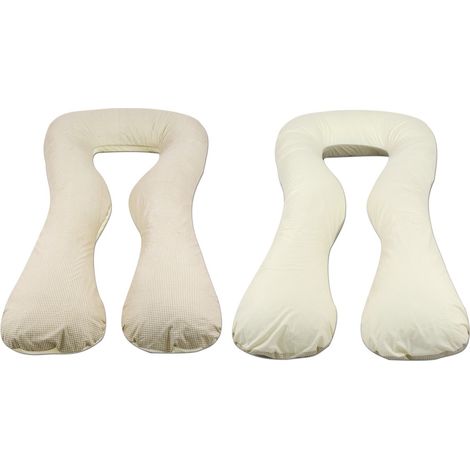 Stillkissen - Umstandskissen - groß - 100% Baumwolle - beige kariert - beige (1/3)