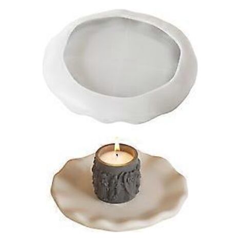 Moules en silicone robustes et créatifs, accessoires de décoration portables pour plateaux ovales, résine et béton (ronds).