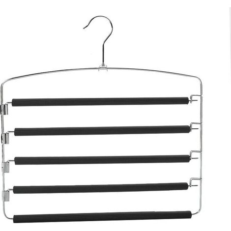 CSPARKV Pantalons Cintres Multicouches Anti-Glisse Garde-Robe Organisateur de Rangement pour Jeans Pantalons Foulard Jupes (1/5)