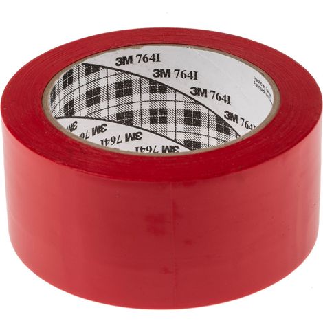 Ruban adhésif de marquage rouge 50mm x 33m – Vinyle pour surfaces lisses – Force d'adhérence 2,1 N/cm – Résistance à la traction 22.8N/cm