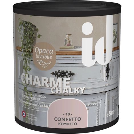 pittura polverosa opaca per restauro mobili "charme" rosa confetto 500 ml (1/2)