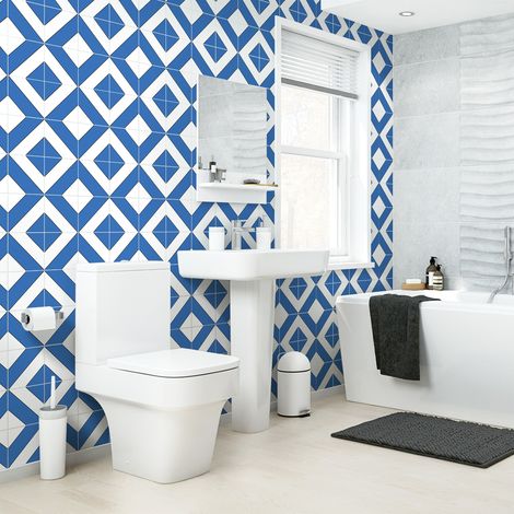 Sticker Mural Carrelage adhésif Cuisine Salle de Bain - 60 STICKERS CARRELAGES AZULEJOS PASCAUL - 60stickers10x10cm (1/5)