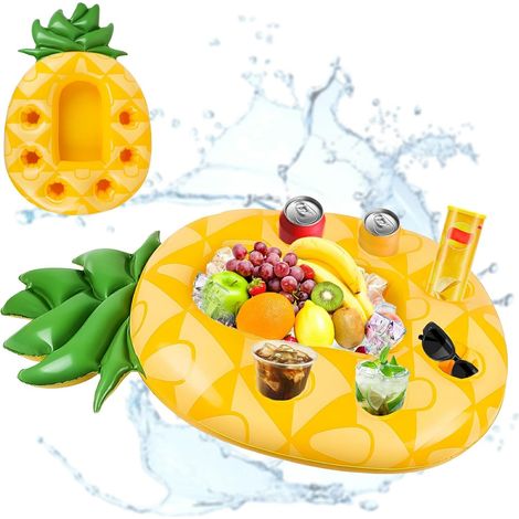 Aufblasbarer Ananas-Getränkehalter, schwimmende Poolbar, aufblasbarer Getränkehalter, aufblasbares Ananas-Tablett, schwimmendes Tablett, schwimmender Pool-Glashalter, Pool-Getränkehalter (1/5)