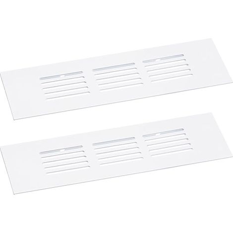 Air Vents Lid, 2 x 150 x 50 mm – Aluminium Alloy Mesh Air Back Wind Cover, Rectangle Louver Ventilation Grille for Shoe Wardrobe (White) (1/5)