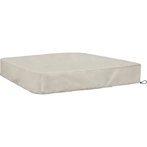 Housse de bac à sable beige 190T pour l'extérieur, convient pour les aires de jeux de jardin, 120 x 120 cm (120 x 120 x 20 cm) (1/5)