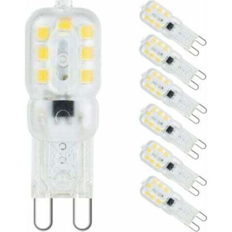 10er-Pack G9 3W LED-Lampen – entspricht 33W Halogenlampen, Tageslichtweiß (6000K), 800lm, flimmerfrei, nicht dimmbar, 360° Abstrahlwinkel