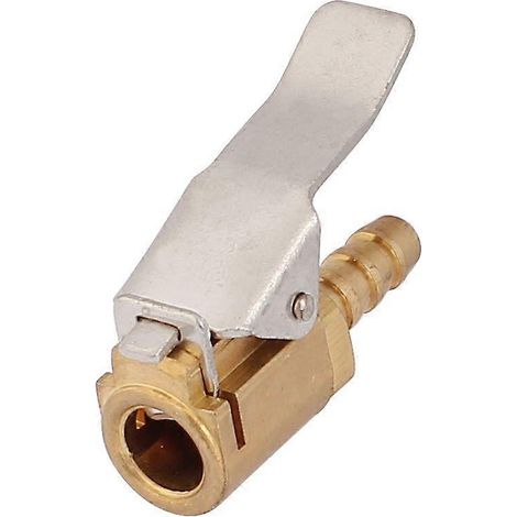 Uxcell a16041100ux1351 Gonfleur de pneus pour camions et voitures, raccord de valve d'air à extrémité ouverte pour tuyau de 6 mm, métal (1/2)