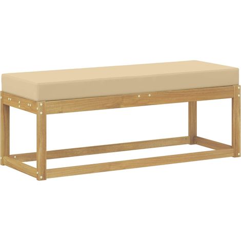 Maison Exclusive - Panca da esterno con cuscino Bianco 115 x 43 x 45 cm
