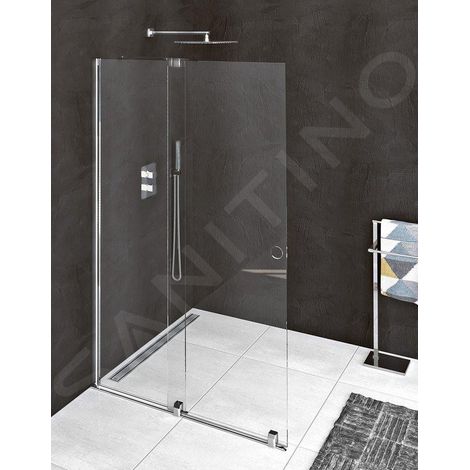 Polysan Modular Shower - Paroi de douche coulissante 1000 mm, avec coulisses, aluminium poli/verre clair MS5-100 (1/5)