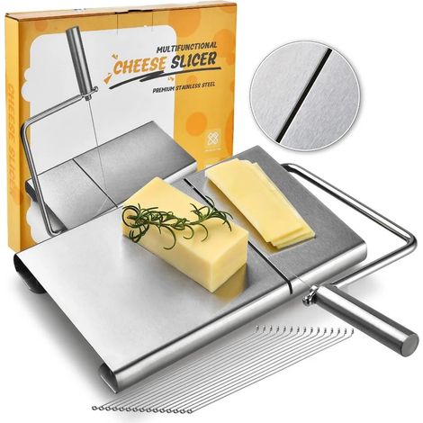 Trancheuse à fromage INF en acier inoxydable argenté 21 cm x 24 cm avec 6 fils (1/5)