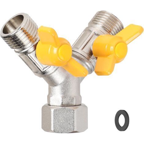 3 Way Faucet with Y Connection, 3 Way Toilet Faucet, G 1/2 Shower Head with Rubber Seal for Bathroom and Kitchen (1/5)