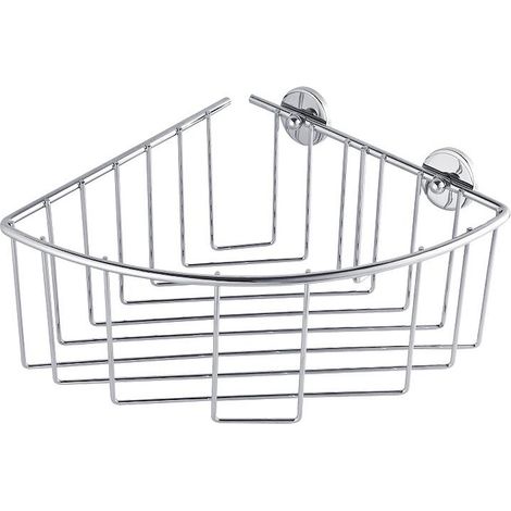 Cestino doccia in metallo tesa® Baath, extra profondo, metallo cromato, autoadesivo, tecnologia di montaggio adesiva, 115 mm x 205 mm x 210 mm (1/5)