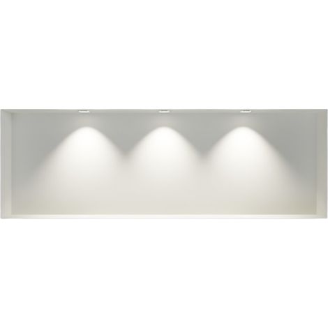 Wandnische Bernstein NT309010X Edelstahl randlos LED-Spot 30x90x10cm Weiß 3x Spot Chrom