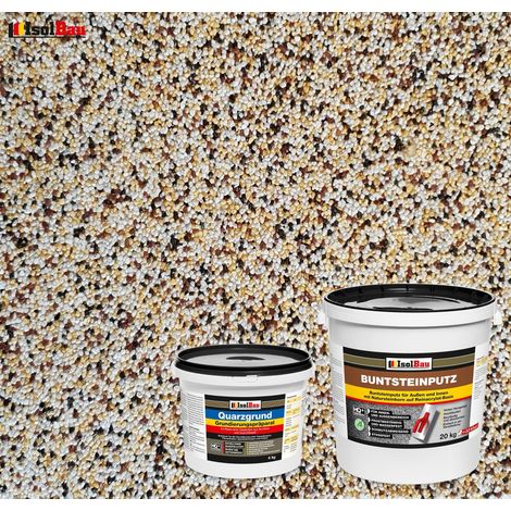 IsolBau Set Intonaco per Mosaico Mosaikputz BP50 20kg + Primer al Quarzo Quarzgrund 4kg (1/2)