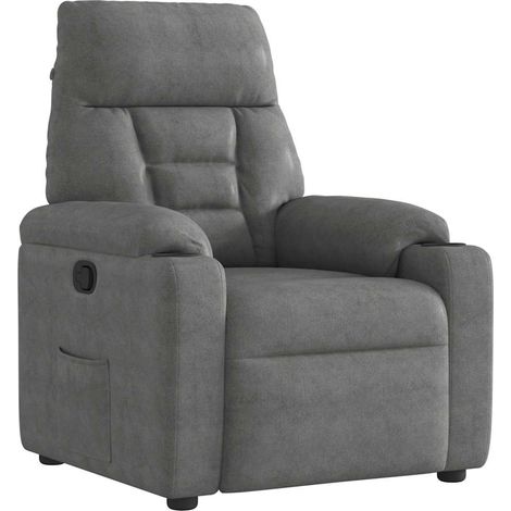 Fauteuil inclinable-Chaise de relaxation-Fauteuil Relax gris foncé tissu microfibre 643277 (1/5)