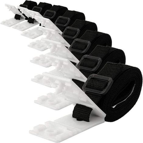 Kit de fixation pour enrouleur de bache solaire pour piscine - NC - 8 sangles[25] - Noir (1/4)