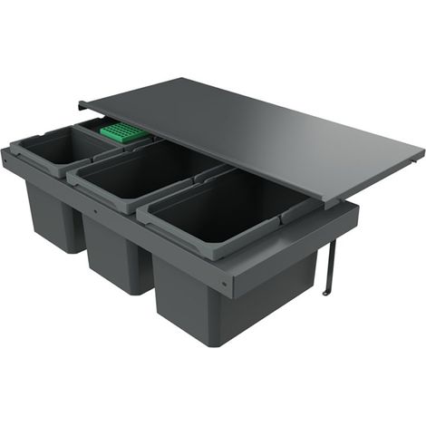 Naber Abfallsammler Cox Stand-UP® 280 S/900-4, für vorhandenen Auszug, mit Biodeckel, anthrazit (1/4)