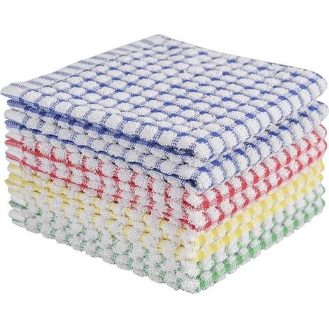 Vaatdoek Set 8 Stuks - Vaatdoek - Vaatdoekjes - Reinigingsdoekjes - Microvezel Schoonmaakdoekjes - 30x30cm - katoen - rood2+geel2+blauw2+groen2[CC] (1/5)