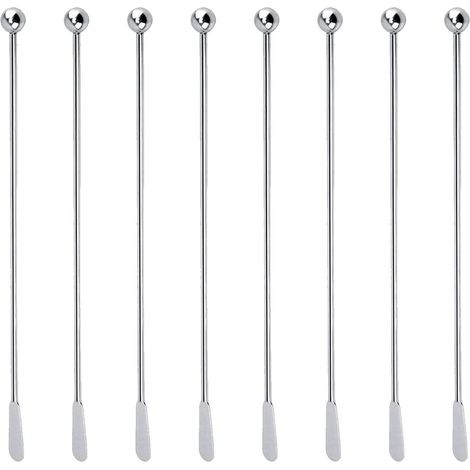 Palitos para cóctel de acero inoxidable, 8 unidades, ideales para bares, cafeterías, bodas, cumpleaños y fiestas hawaianas