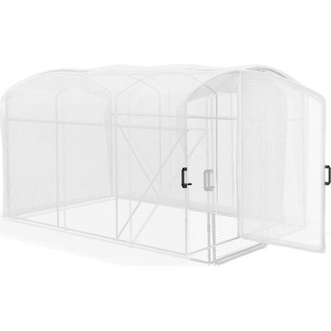 Polytunnel Greenhouse Walk-in Grow House with UV-resistant PE Cover, Door and Galvanised Steel Frame, 2 x 3 x 2m, White