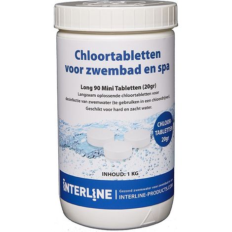 Comprimés de chlore pour piscine Interline 20 grammes 1 kg